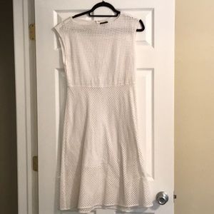 Theory white fit and flair dress